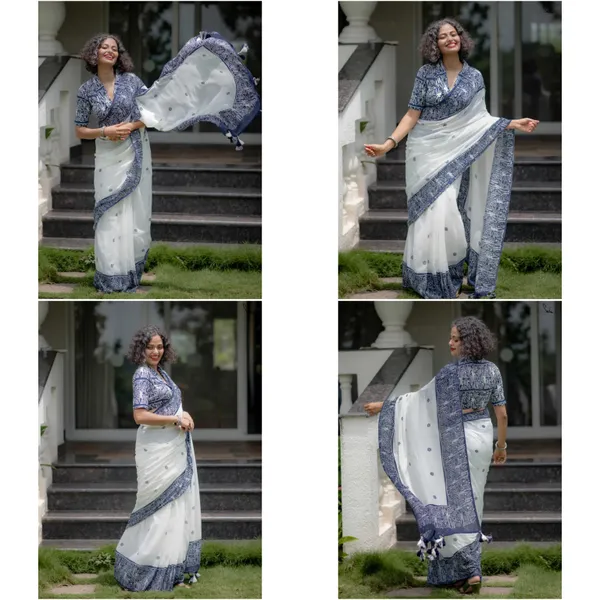 Blue_Linen_Cotton_Saree_For_Women