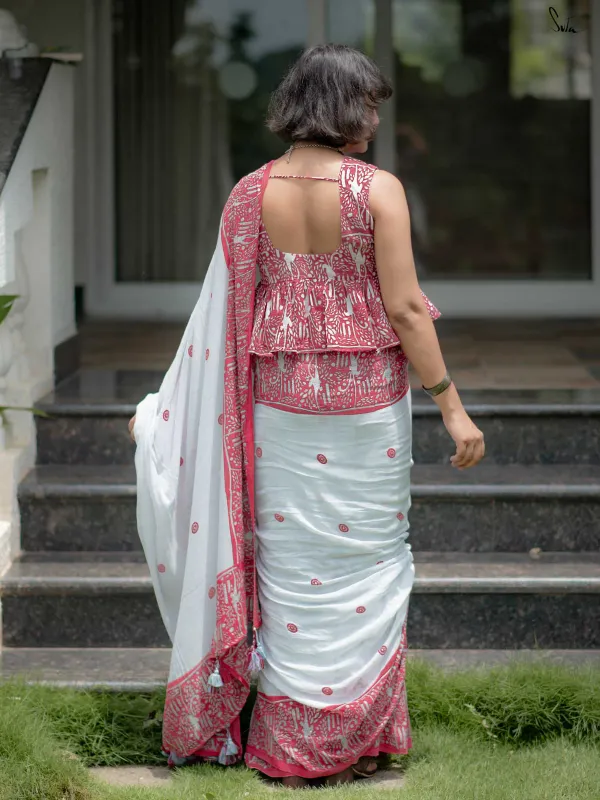 Red_Linen_Cotton_Saree_For_Women