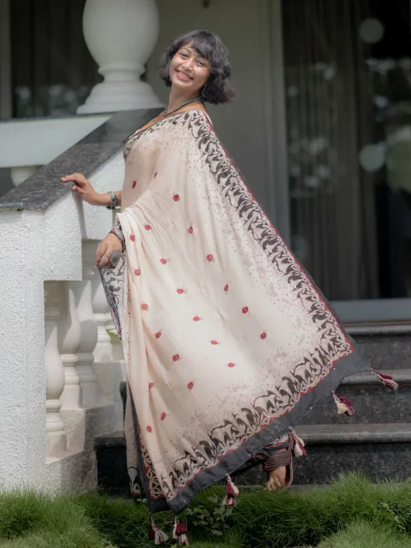 Cream_Linen_Cotton_Saree_For_Women