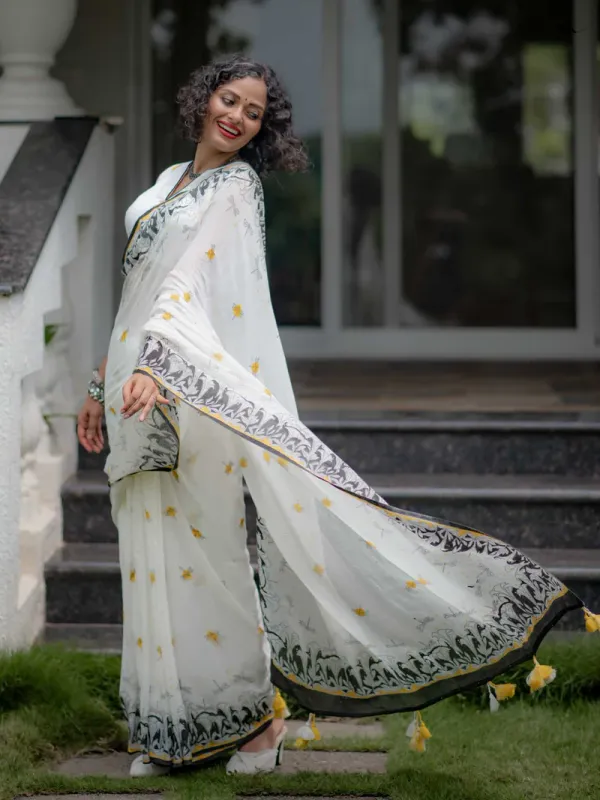White_Linen_Cotton_Saree_For_Women