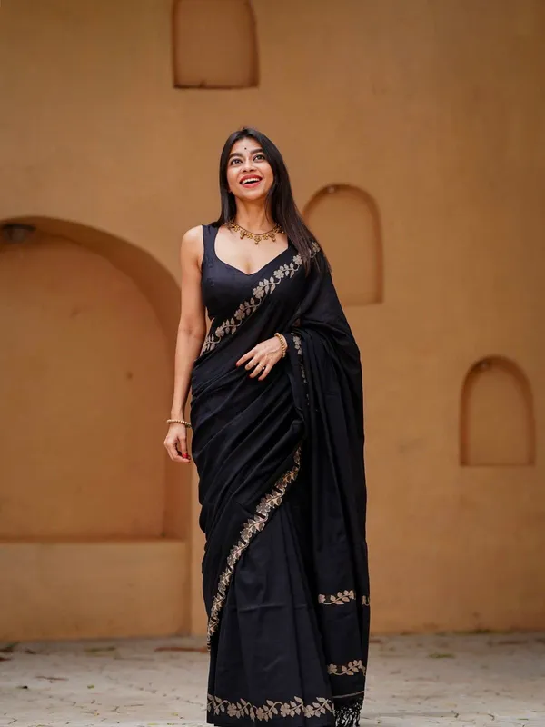 Black_Linen_Cotton_Saree_For_Women