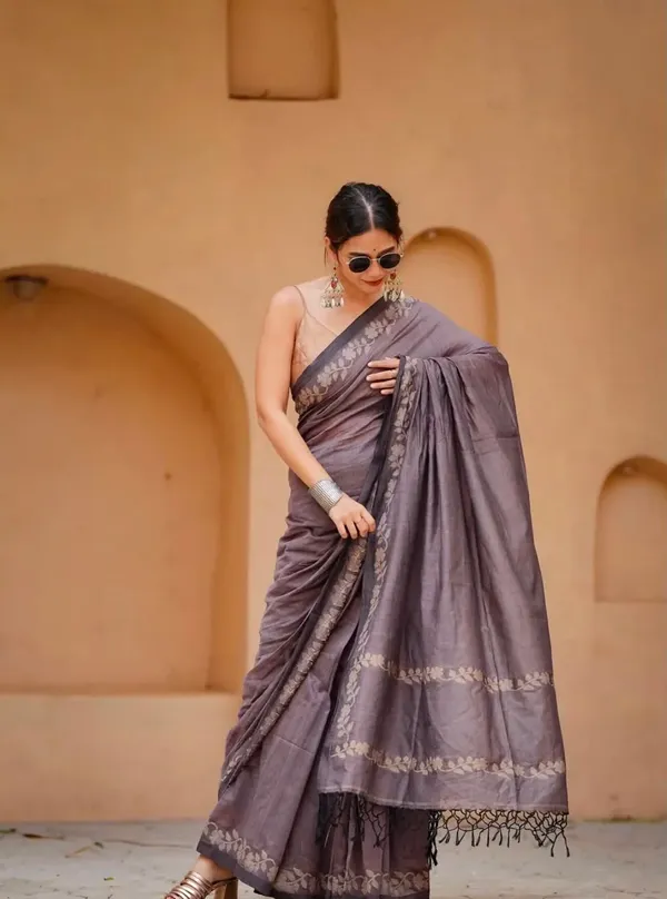 Grey_Linen_Cotton_Saree_For_Women
