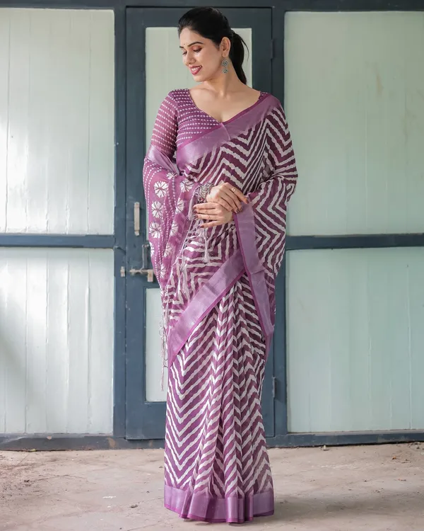 Purple_Linen_Cotton_Saree_For_Women