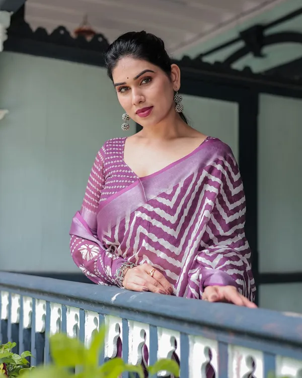 Purple_Linen_Cotton_Saree_For_Women