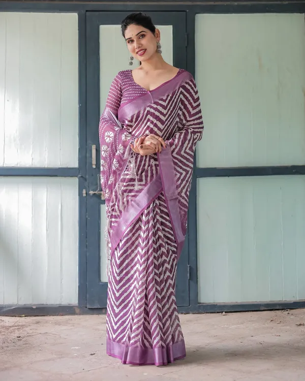 Purple_Linen_Cotton_Saree_For_Women