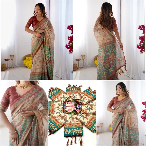 Cream_Linen_Cotton_Saree_For_Women