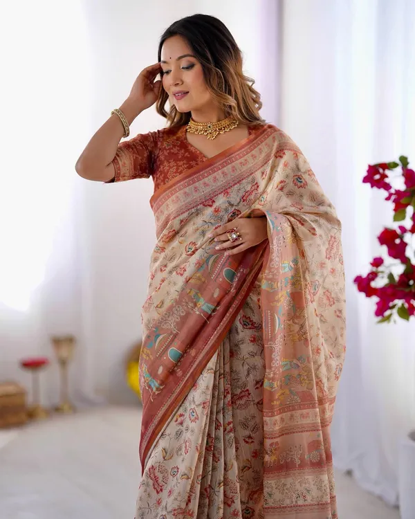 Cream_Linen_Cotton_Saree_For_Women