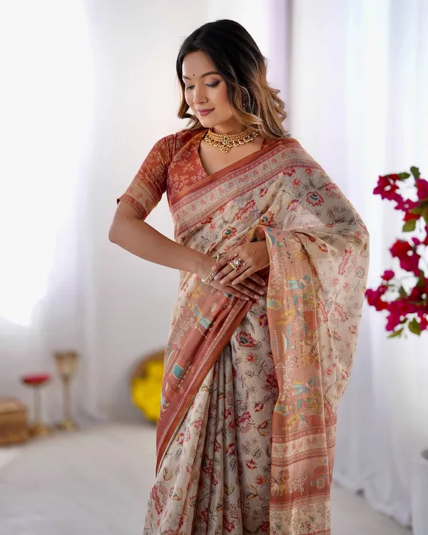 Cream_Linen_Cotton_Saree_For_Women