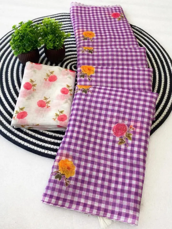 Purple_Linen_Cotton_Saree_For_Women
