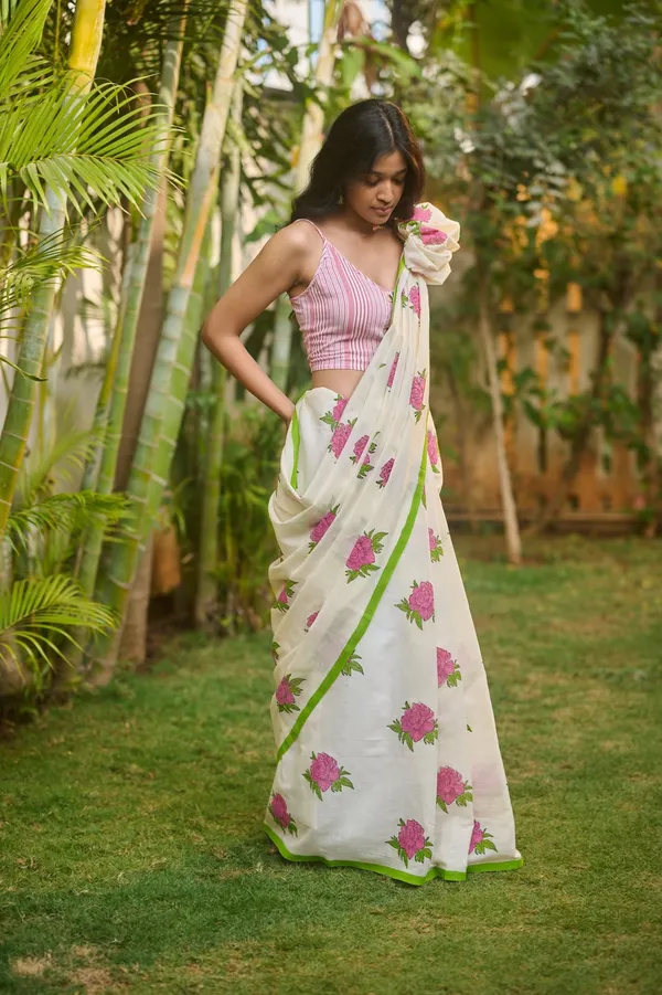 White_Linen_Cotton_Saree_For_Women