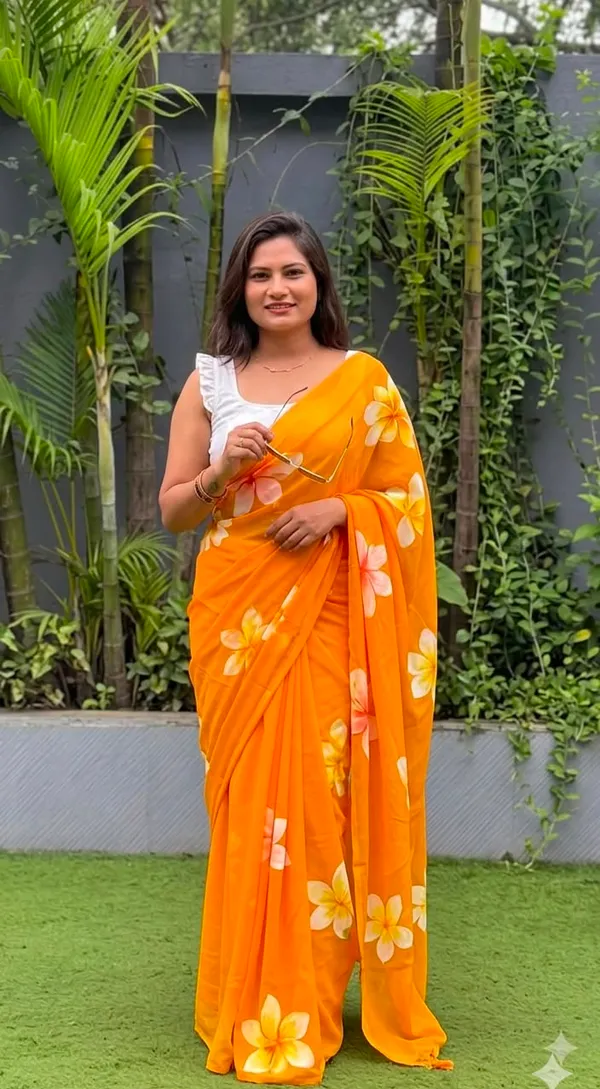 Orange_Linen_Cotton_Saree_For_Women