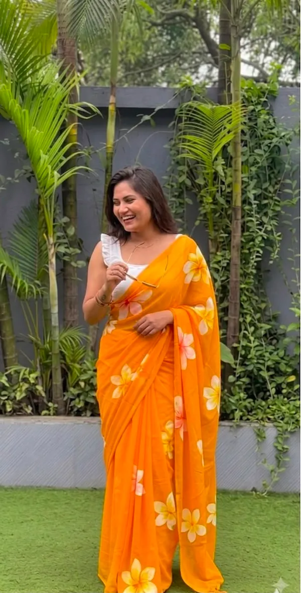 Orange_Linen_Cotton_Saree_For_Women