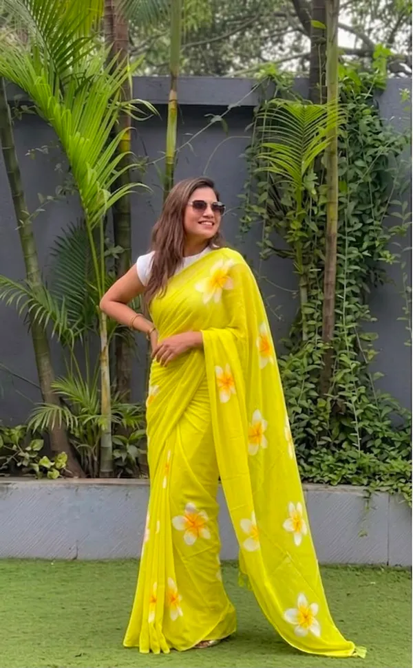 Yellow_Linen_Cotton_Saree_For_Women
