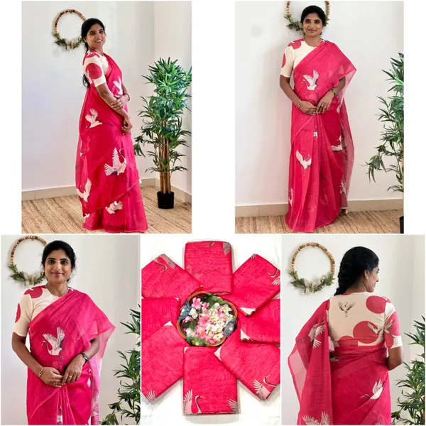 Pink_Linen_Cotton_Saree_For_Women