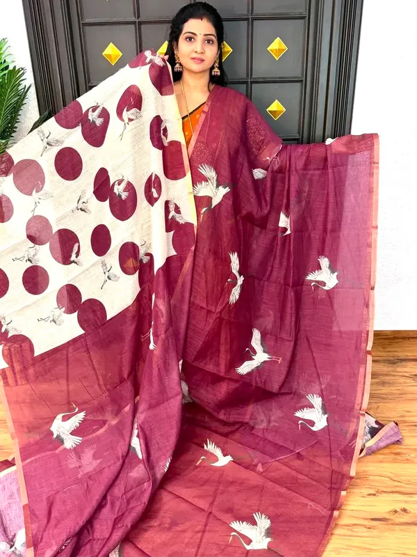 Pink_Linen_Cotton_Saree_For_Women