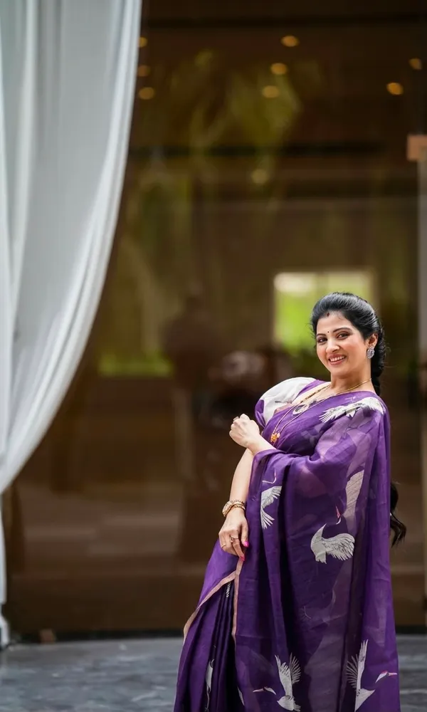 Purple_Linen_Cotton_Saree_For_Women