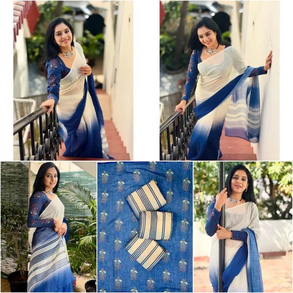 Blue_Linen_Cotton_Saree_For_Women