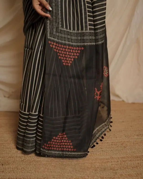 Black_Premium_Chanderi_Cotton_Saree_For_Women