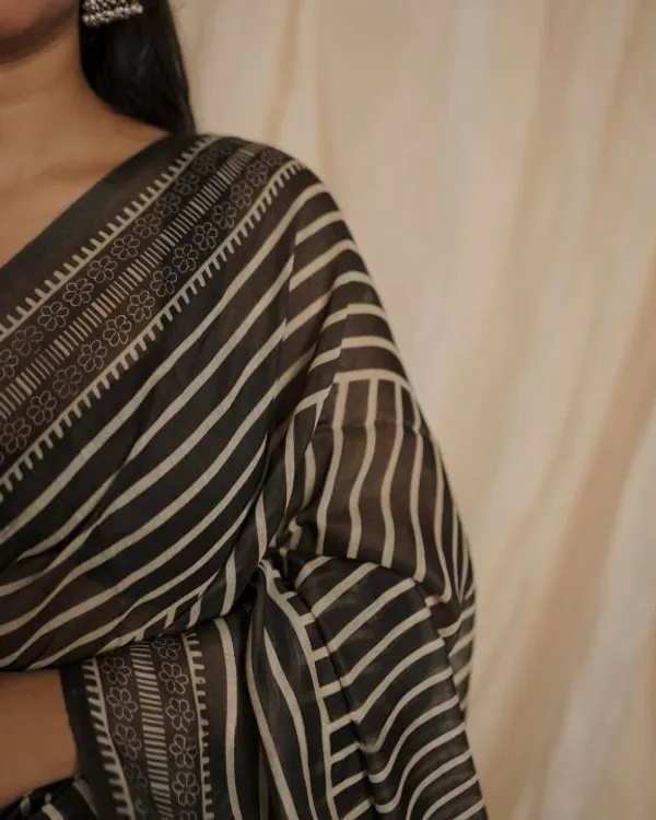 Black_Premium_Chanderi_Cotton_Saree_For_Women