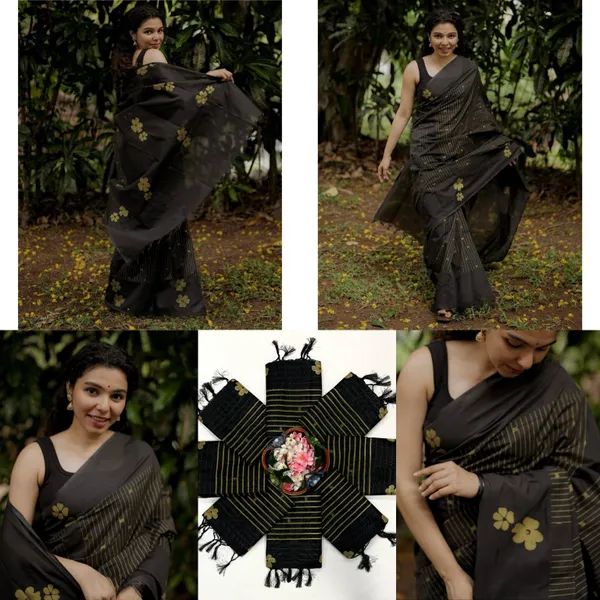 Black_Premium_Chanderi_Cotton_Saree_For_Women