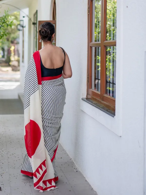 White_Premium_Linen_Cotton_Saree_For_Women