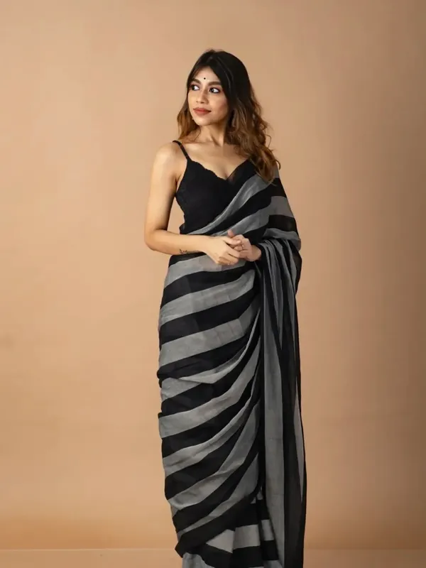 Black_Premium_Linen_Cotton_Saree_For_Women