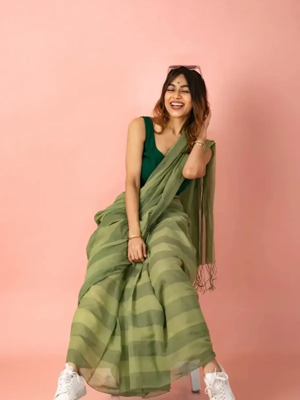 Green_Premium_Linen_Cotton_Saree_For_Women