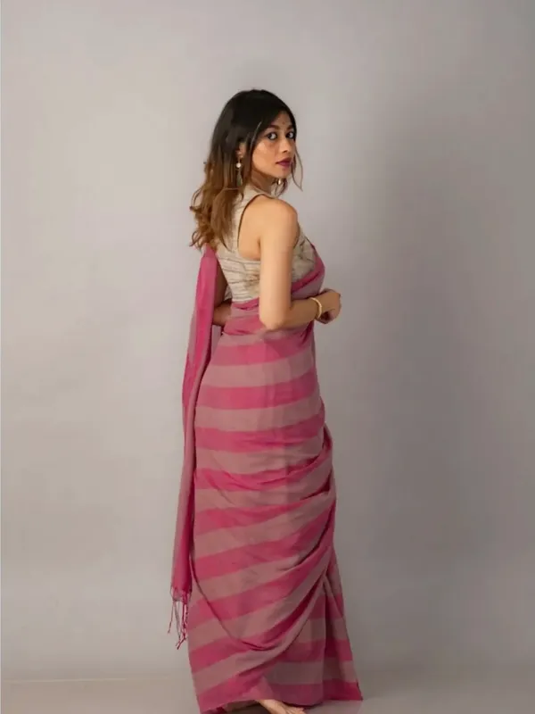 Pink_Premium_Linen_Cotton_Saree_For_Women