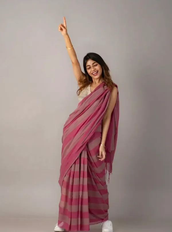 Pink_Premium_Linen_Cotton_Saree_For_Women