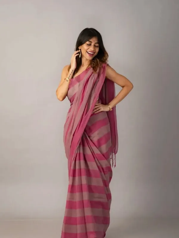 Pink_Premium_Linen_Cotton_Saree_For_Women