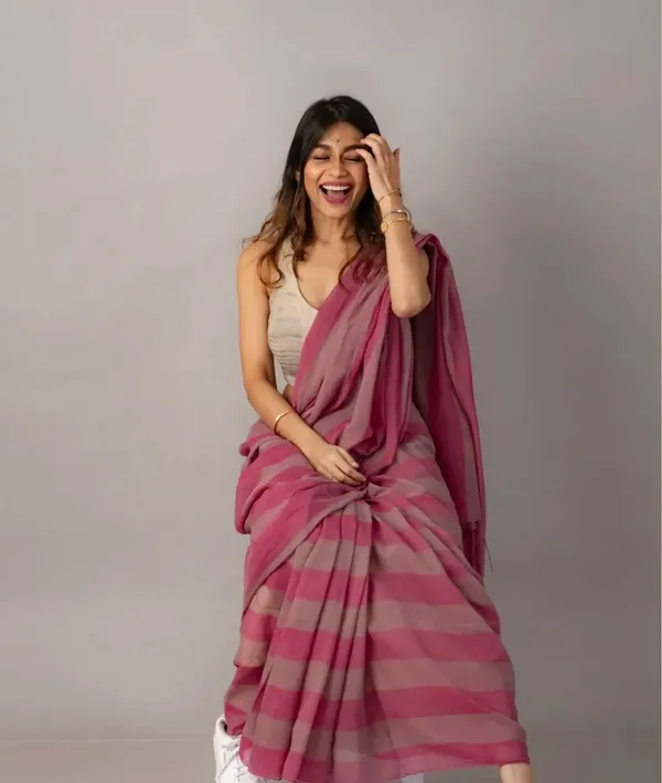 Pink_Premium_Linen_Cotton_Saree_For_Women