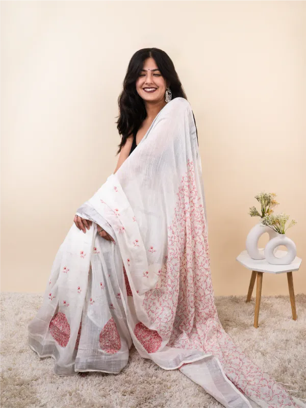 Pink_Linen_Cotton_Saree_For_Women