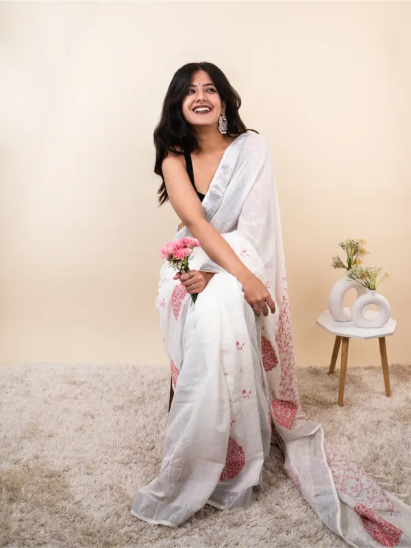 Pink_Linen_Cotton_Saree_For_Women
