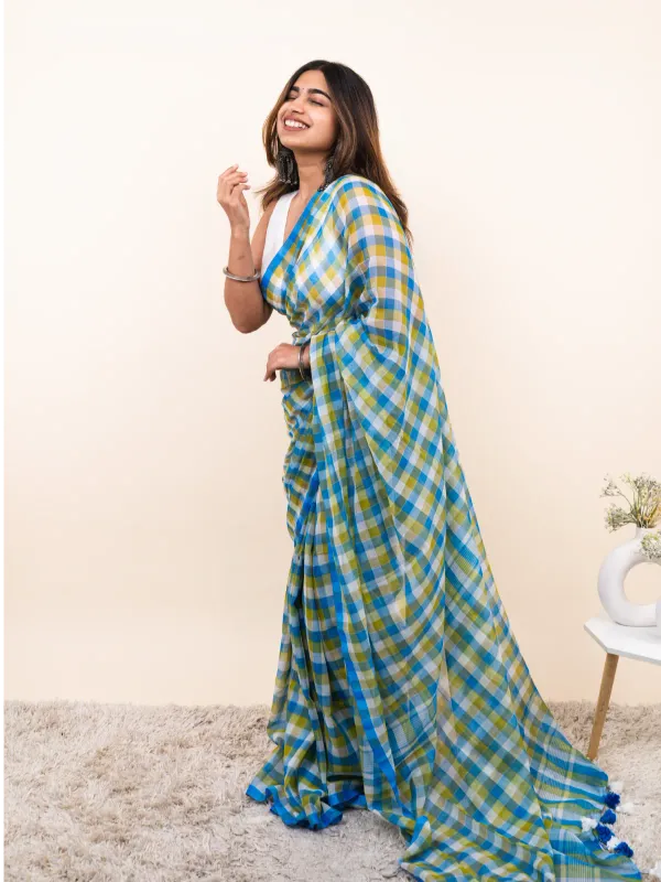 Blue_Linen_Cotton_Saree_For_Women