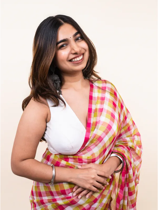 Red_Linen_Cotton_Saree_For_Women