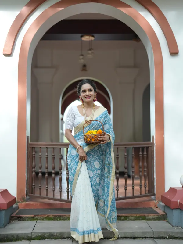 Sky_Blue_Premium_Linen_Cotton_Saree_For_Women