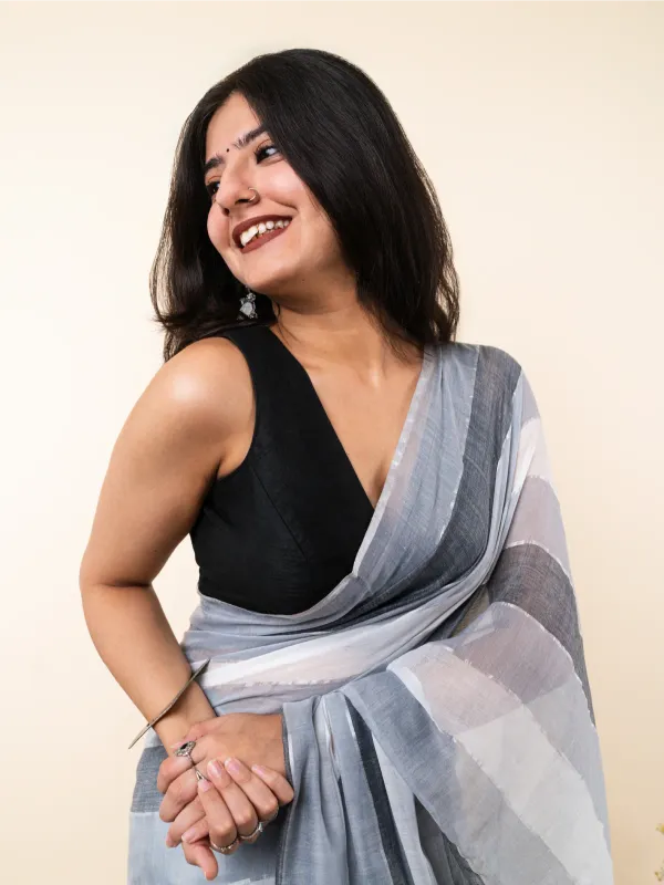 Black_Premium_Linen_Cotton_Saree_For_Women