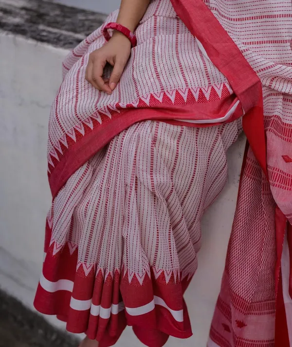 Pink_Premium_Linen_Cotton_Saree_For_Women