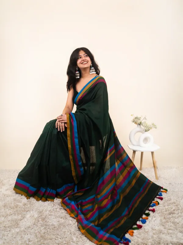 Green_Premium_Linen_Cotton_Saree_For_Women