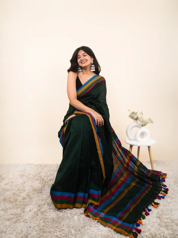 Green_Premium_Linen_Cotton_Saree_For_Women