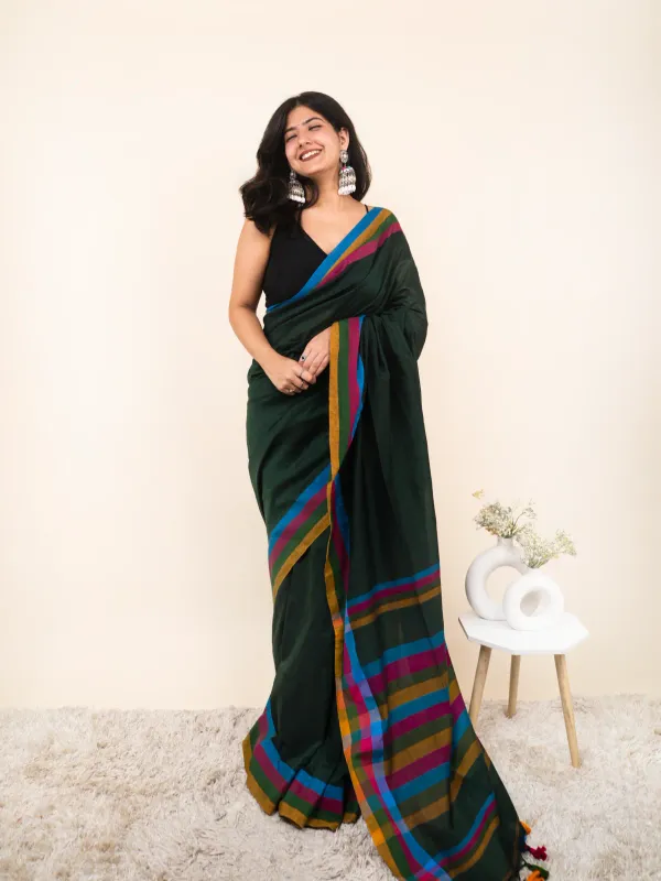 Green_Premium_Linen_Cotton_Saree_For_Women