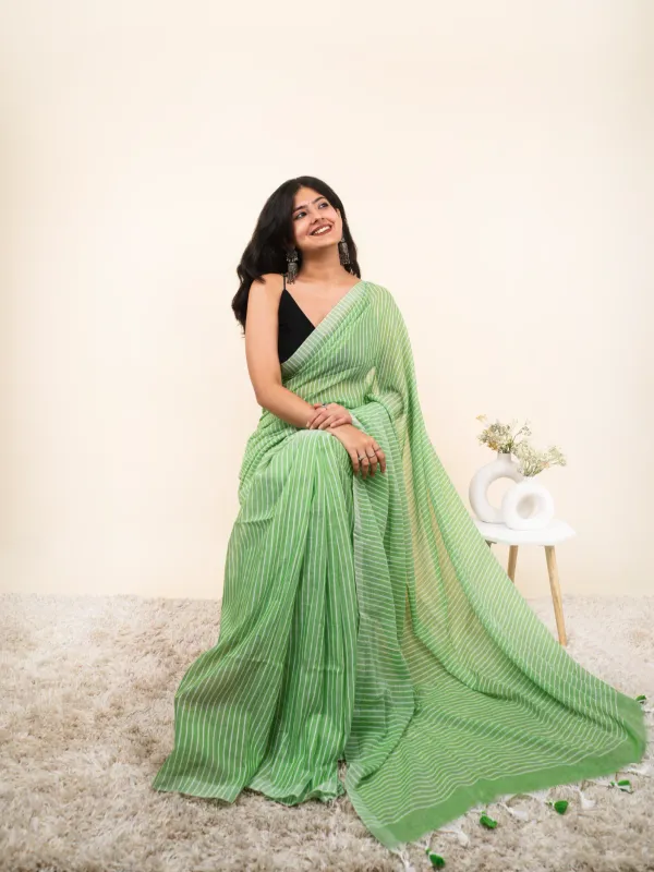 Green_Premium_Linen_Cotton_Saree_For_Women