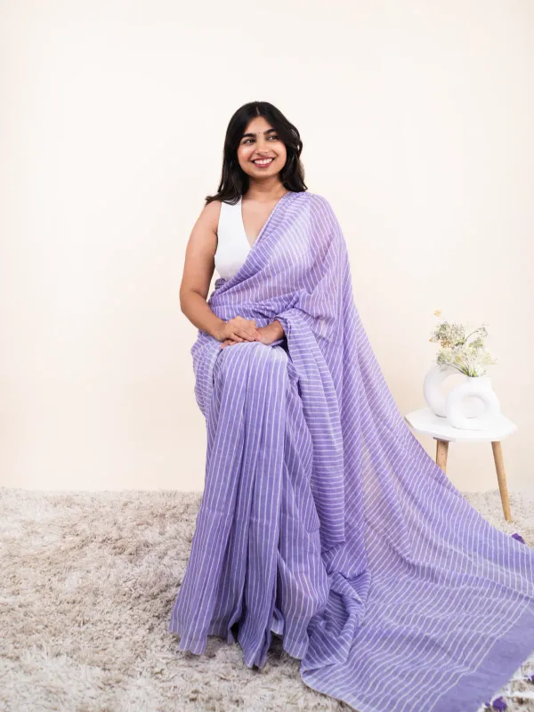 Purple_Premium_Linen_Cotton_Saree_For_Women