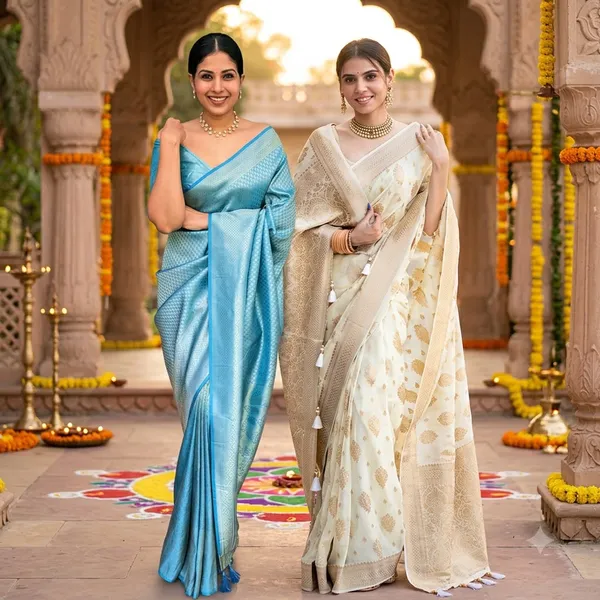 Blue_and_White_Saree_for_women