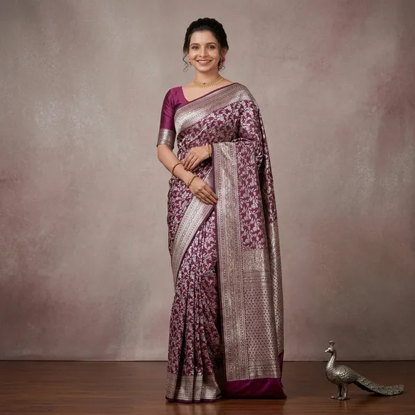 Wine_Litchi_Silk_Rich_Pallu_Jacquard_Saree_For_Women