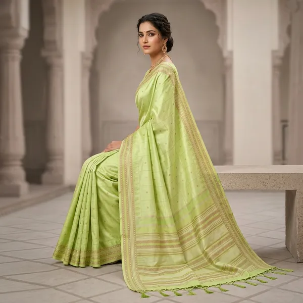 Light_Green_Litchi_Silk_Jacquard_Border_Saree_For_Women
