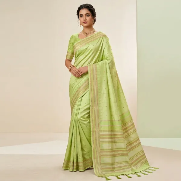 Light_Green_Litchi_Silk_Jacquard_Border_Saree_For_Women