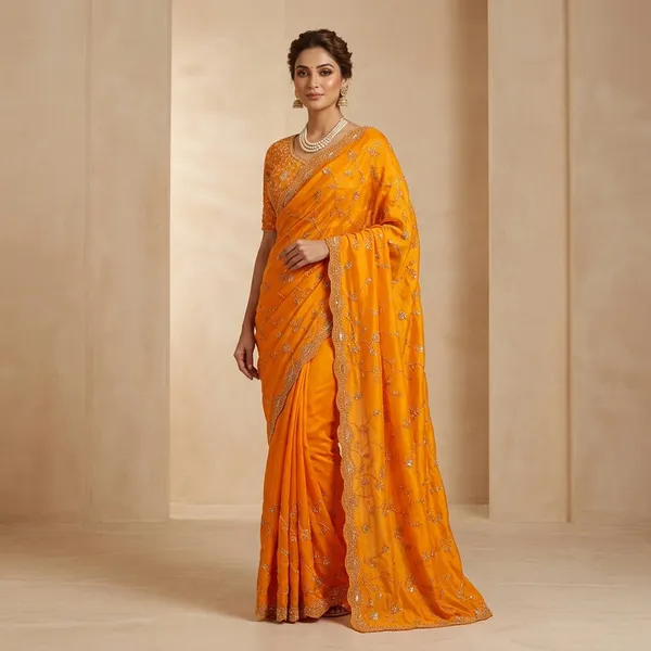 Orange_Fendi_Silk_Beads_Sequence_Embroidery_Saree_For_Women