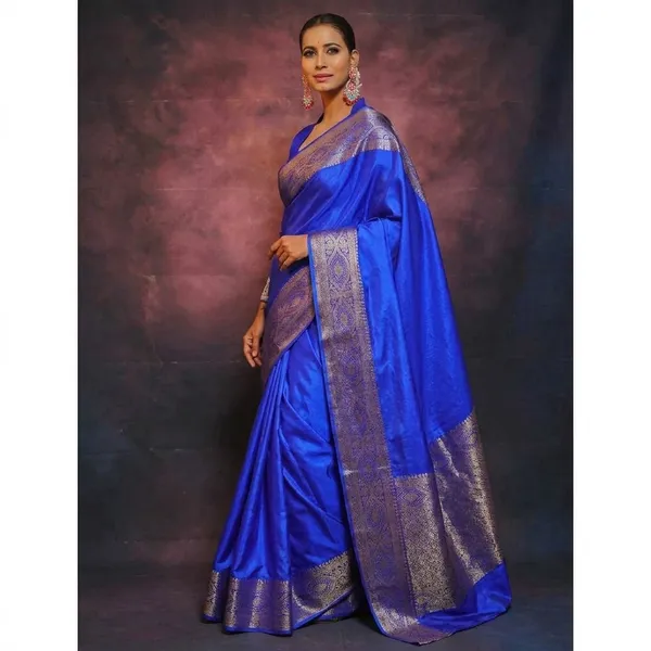 Blue_Litchi_Silk_Rich_Pallu_Jacquard_Saree_For_Women