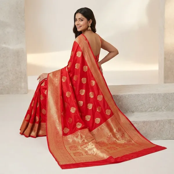 Red_Litchi_Silk_Jacquard_Pallu_Saree_For_Women